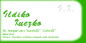 ildiko kuczko business card